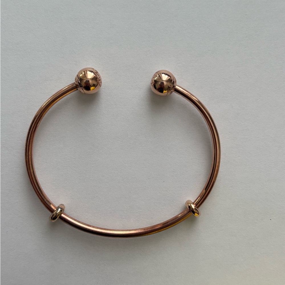 Pandora Rose Gold Open Bangle Bracelet